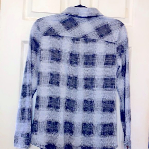 CI SONO Women’s Button Up Gray and Black Plaid Flannel Cotton Shirt Size M - Picture 4 of 6